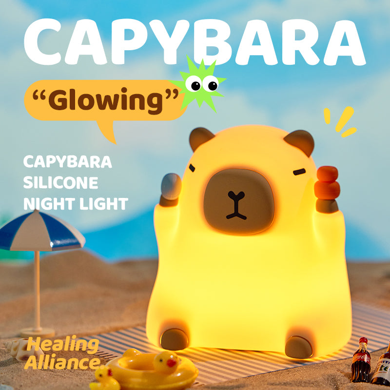 MeWaii® Capybara Funny Sitting Silicone Squishy Night Light Perfect Gift