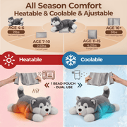 MeWaii® Alaskan Malamute Weighted Stuffed Animal with Microwavable Heating Pad