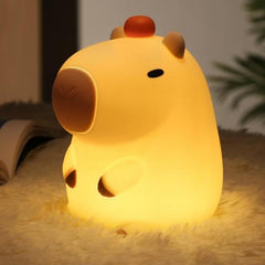 Veilleuse LED en silicone souple en forme de Capybara orange – Cadeau idéal pour les enfants et les filles