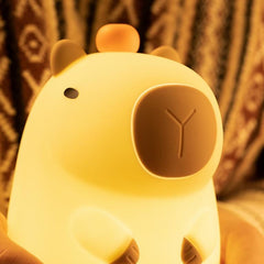 Veilleuse LED en silicone souple en forme de Capybara orange – Cadeau idéal pour les enfants et les filles