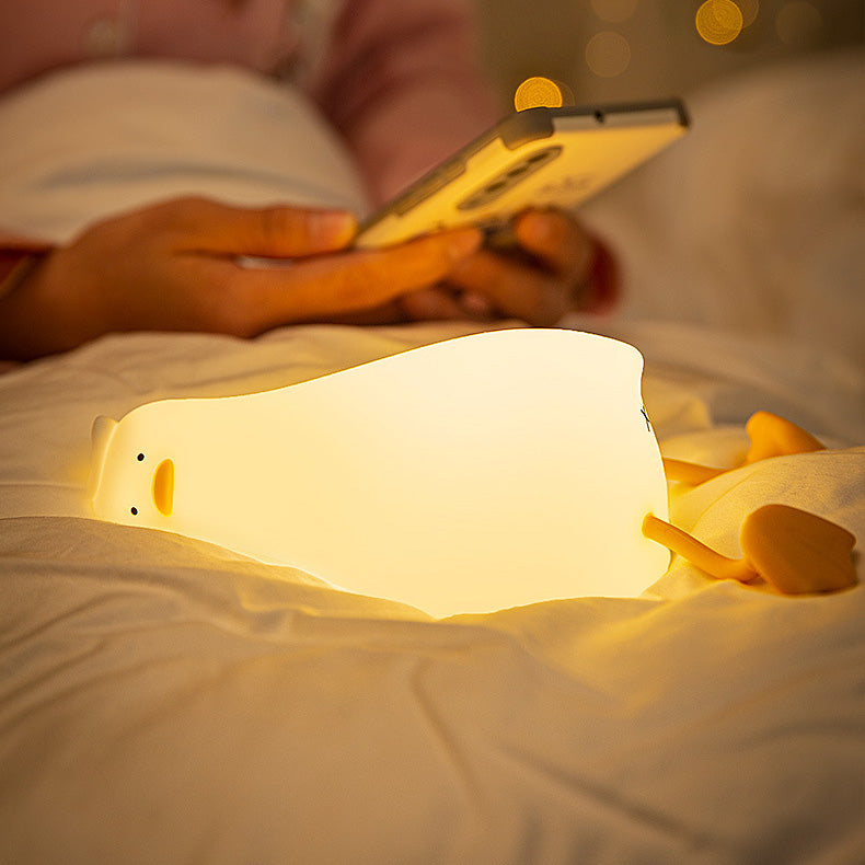 MeWaii® Squishy Silikon Lazy Duck LED-Nachtlicht - Perfektes Geschenk für Kinder und Mädchen