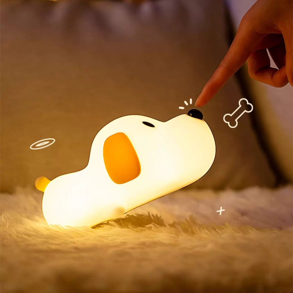 MeWaii® Welpen-Silikon-Nachtlicht, süß, Schlappohren und gemütlich als Dekoration, perfektes Geschenk