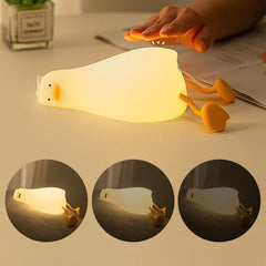MeWaii® Squishy Silikon Lazy Duck LED-Nachtlicht - Perfektes Geschenk für Kinder und Mädchen