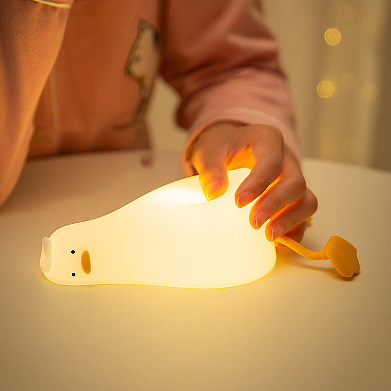 MeWaii® Squishy Silikon Lazy Duck LED-Nachtlicht - Perfektes Geschenk für Kinder und Mädchen