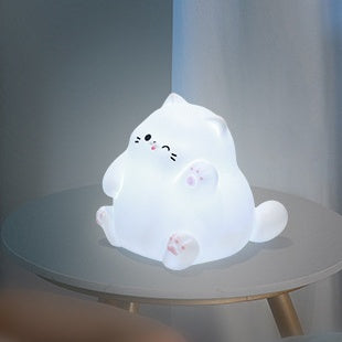 Veilleuse LED en silicone souple en forme de chat qui ondule – Cadeau idéal pour les enfants et les filles