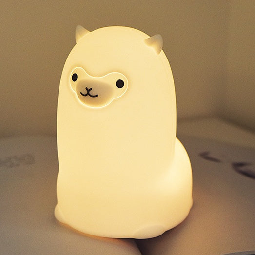 Veilleuse LED en silicone souple en forme d'alpaga - Cadeau idéal pour les enfants et les filles