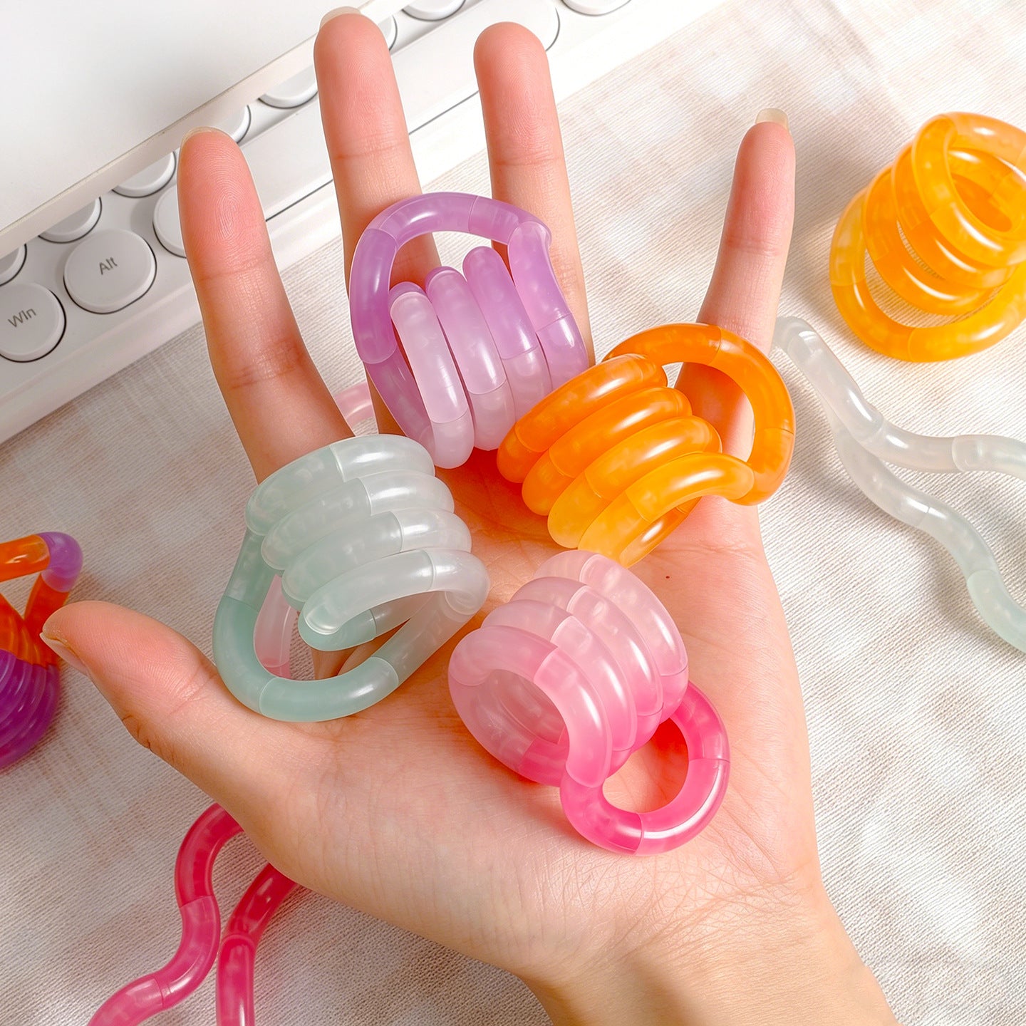 Kristall-Twist-Fidget-Spielzeug – Stressabbau-Ring für Fokus und Angstlinderung