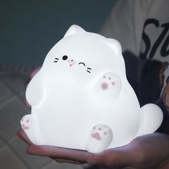 Veilleuse LED en silicone souple en forme de chat qui ondule – Cadeau idéal pour les enfants et les filles