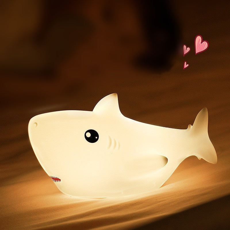 MeWaii® Quetschbares Silikon-Hai-LED-Nachtlicht – Perfektes Geschenk für Kinder und Mädchen
