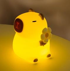 MeWaii® Blumen-Capybara Silikon-Nachtlicht – Perfektes Geschenk für Kinder und Mädchen