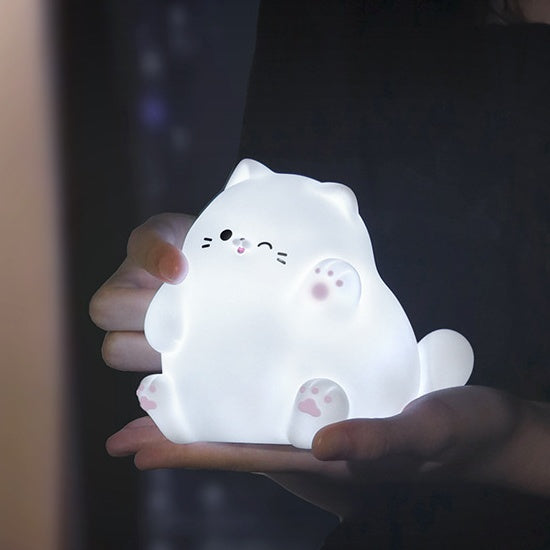 Veilleuse LED en silicone souple en forme de chat qui ondule – Cadeau idéal pour les enfants et les filles