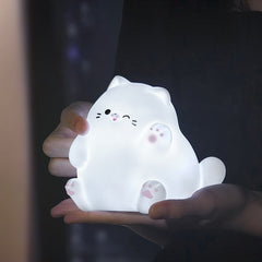 Veilleuse LED en silicone souple en forme de chat qui ondule – Cadeau idéal pour les enfants et les filles