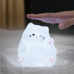 Veilleuse LED en silicone souple en forme de chat qui ondule – Cadeau idéal pour les enfants et les filles