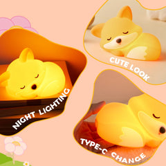 MeWaii® Fox Night Light with Curled Tail Silicone Squishy Animal Design Lamp Perfect Gift
