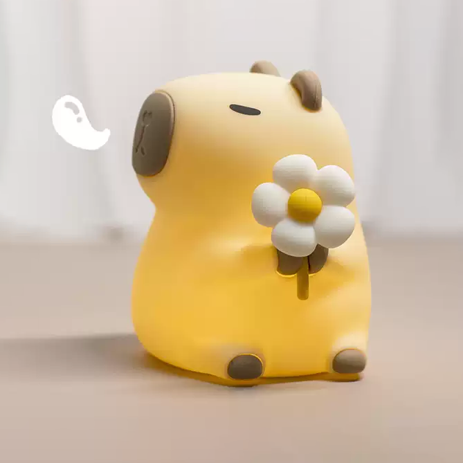 MeWaii® Blumen-Capybara Silikon-Nachtlicht – Perfektes Geschenk für Kinder und Mädchen