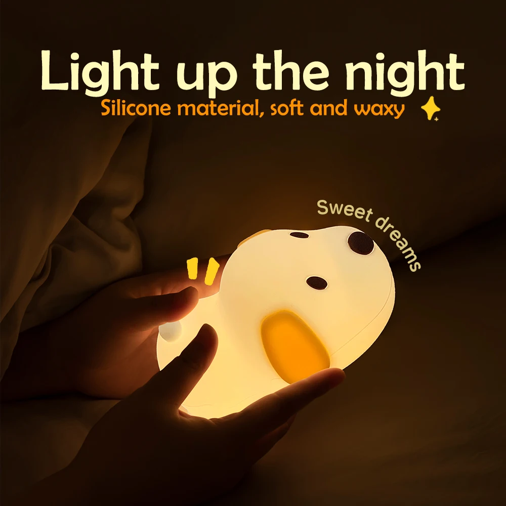 MeWaii® Welpen-Silikon-Nachtlicht, süß, Schlappohren und gemütlich als Dekoration, perfektes Geschenk