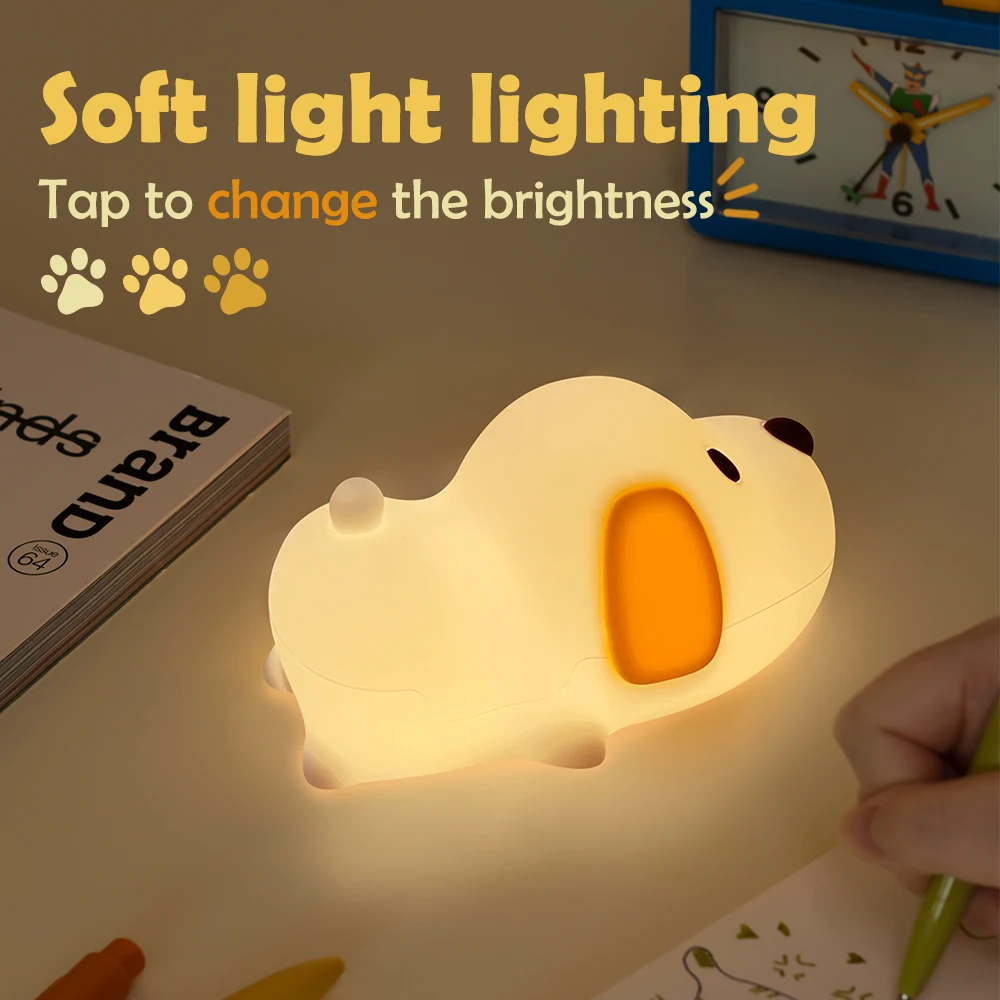 MeWaii® Welpen-Silikon-Nachtlicht, süß, Schlappohren und gemütlich als Dekoration, perfektes Geschenk