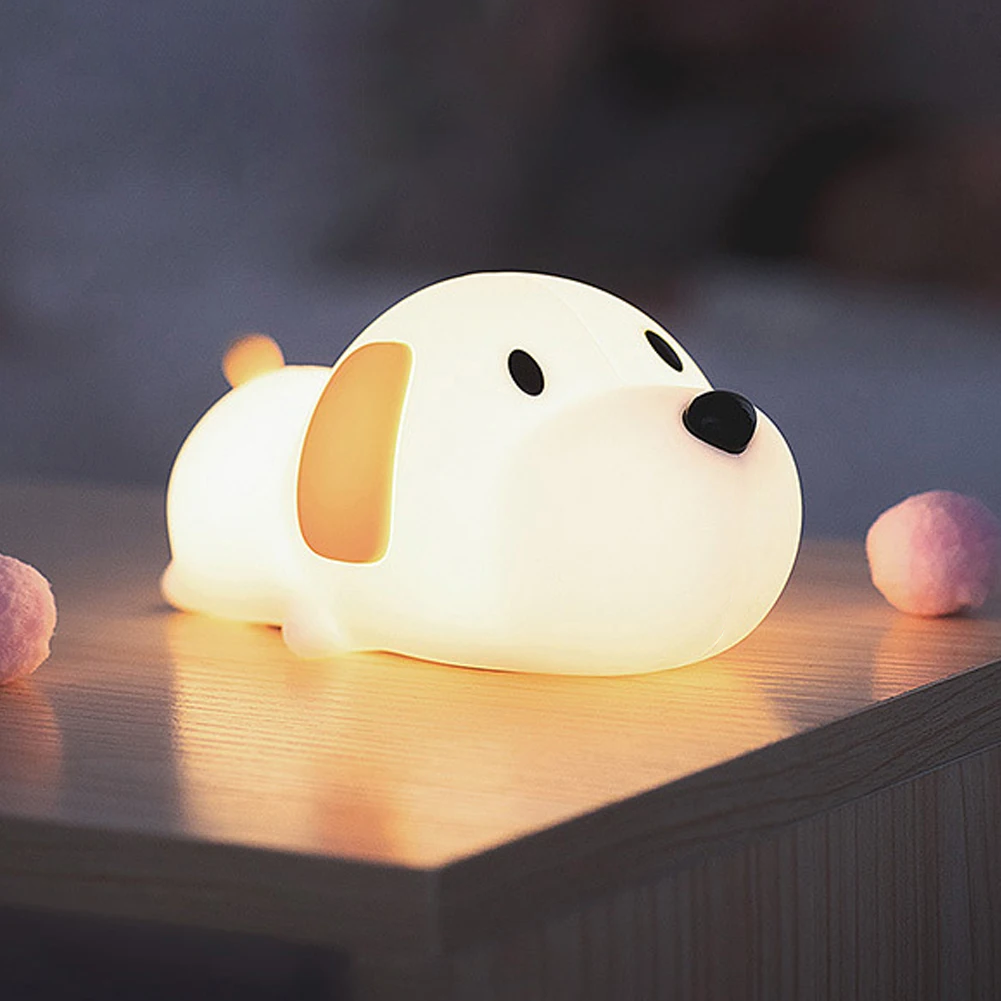 MeWaii® Welpen-Silikon-Nachtlicht, süß, Schlappohren und gemütlich als Dekoration, perfektes Geschenk