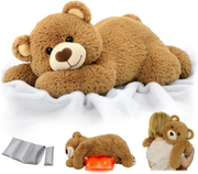 Mewaii® Brown Bear Weighted Stuffed Animal with Microwavable Heating Pad