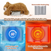 Mewaii® Brown Bear Weighted Stuffed Animal with Microwavable Heating Pad