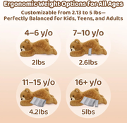 Mewaii® Brown Bear Weighted Stuffed Animal with Microwavable Heating Pad