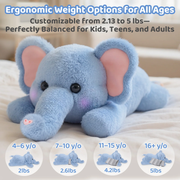 MeWaii®  Elephant Weighted Stuffed Animal with Microwavable Heating Pad