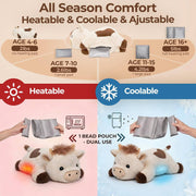MeWaii® Pasture Cow Weighted Stuffed Animal with Microwavable Heating Pad