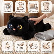 MeWaii® Black Cat Weighted Stuffed Animal with Microwavable Heating Pad
