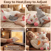 MeWaii® Strawberry Cow Weighted Stuffed Animal with Microwavable Heating Pad