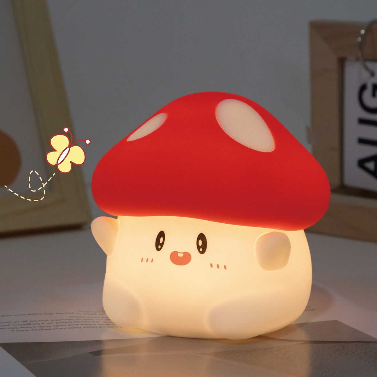 MeWaii® Squishy Silicone Adorable Mushroom LED Night Light - Perfect Gift for Kids and Girls