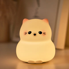 MeWaii® Niedliches Kätzchen Silikon-Quetsch-Nachtlicht Tipplampe Bestes Geschenk für Baby und Mädchen