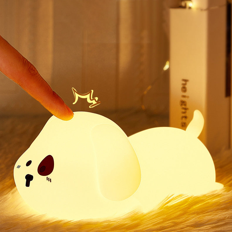 MeWaii® Entzückendes Welpen-Nachtlicht LED Quetschlampe aus Silikon, bestes Geschenk für Baby und Mädchen