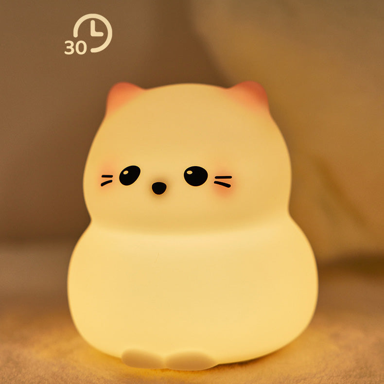 MeWaii® Niedliches Kätzchen Silikon-Quetsch-Nachtlicht Tipplampe Bestes Geschenk für Baby und Mädchen