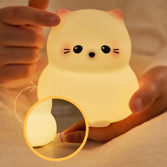 MeWaii® Niedliches Kätzchen Silikon-Quetsch-Nachtlicht Tipplampe Bestes Geschenk für Baby und Mädchen