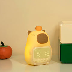 MeWaii® Squishy Silikon Capybara Wecker LED Nachtlicht – Perfektes Geschenk für Kinder und Mädchen