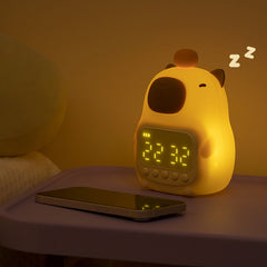 MeWaii® Squishy Silikon Capybara Wecker LED Nachtlicht – Perfektes Geschenk für Kinder und Mädchen