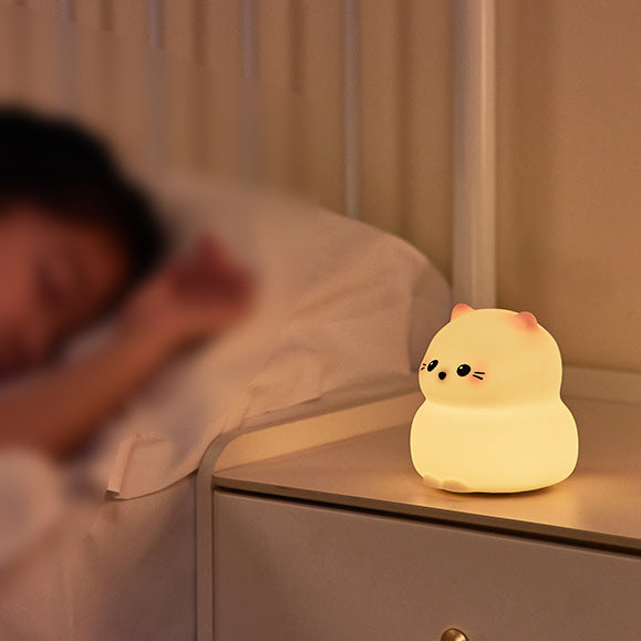 MeWaii® Niedliches Kätzchen Silikon-Quetsch-Nachtlicht Tipplampe Bestes Geschenk für Baby und Mädchen
