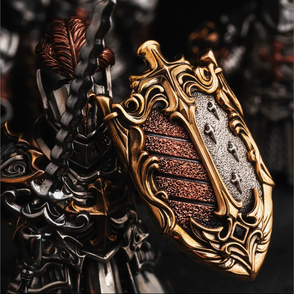 Crimson Templer Sammlerfigur Abnehmbare Bronze-Kupfer Ritterstatue