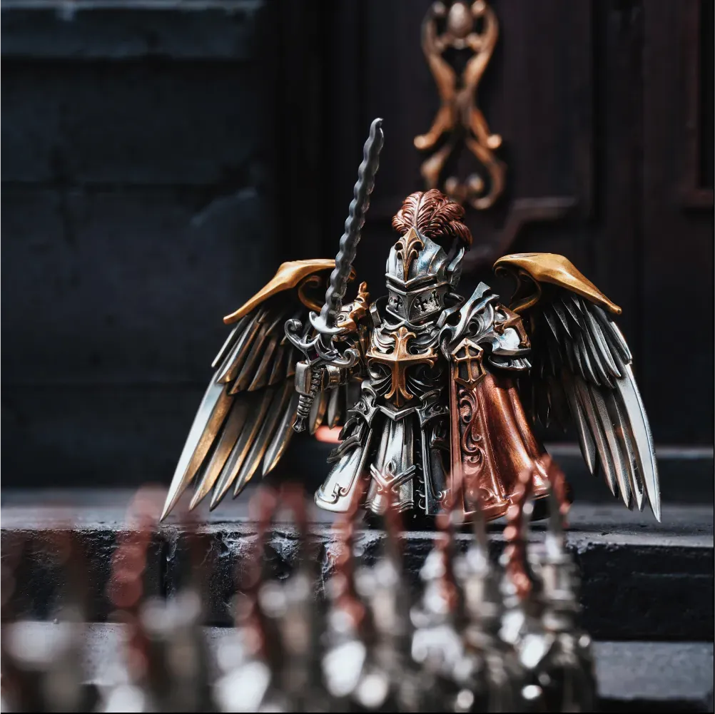 Crimson Templer Sammlerfigur Abnehmbare Bronze-Kupfer Ritterstatue