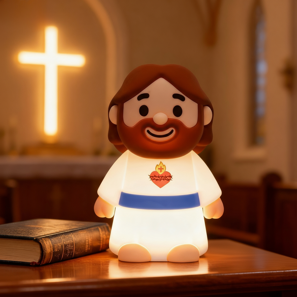 MeWaii® Jesus Peaceful Spiritual Silicone Squishy Night Light Prayer Corner Holy Figure Lamp for Perfect Gift