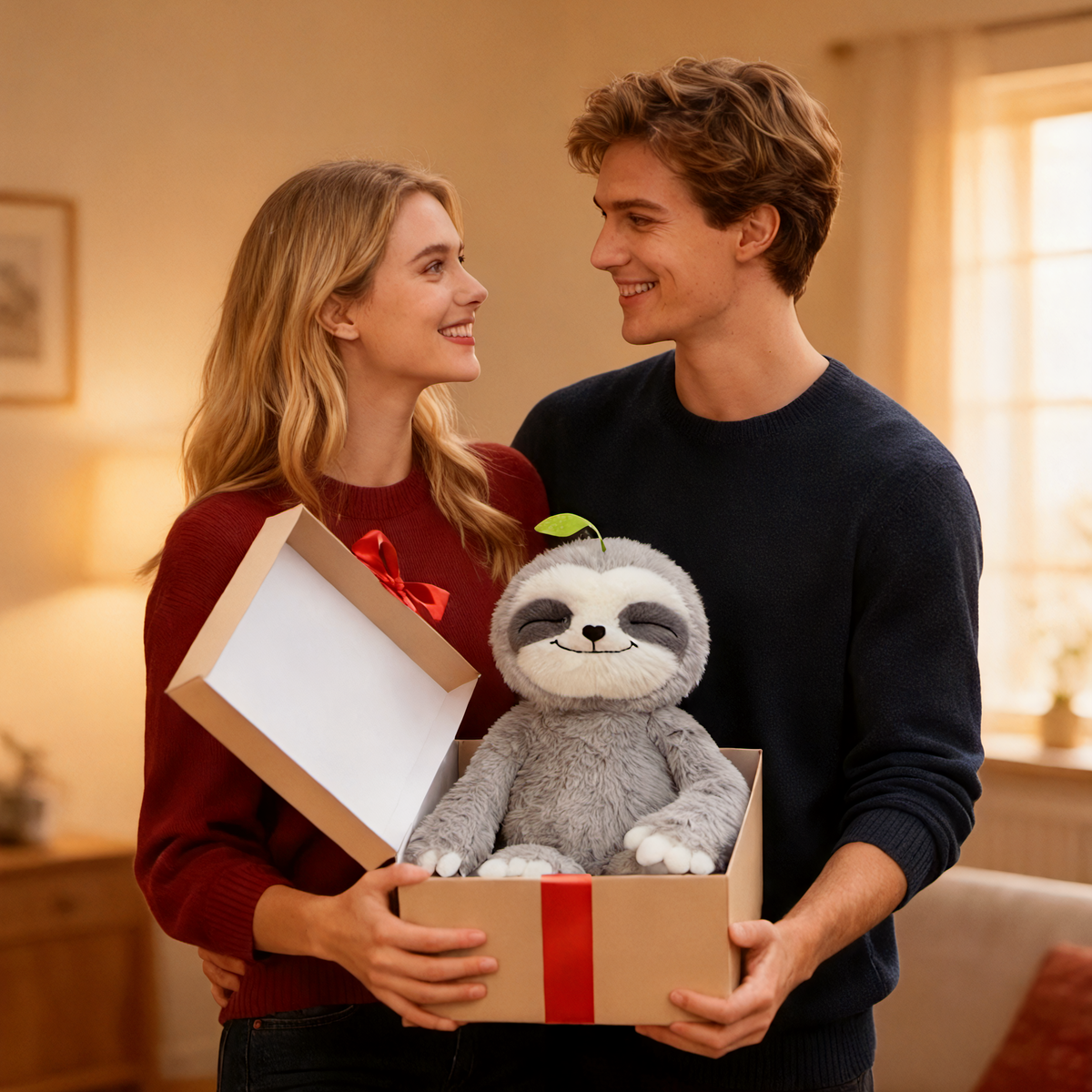 MeWaii® 4lbs Sitting Sloth Weighted Stuffed Animal Built-In Heating - Cozy Gift for Kids & Adults