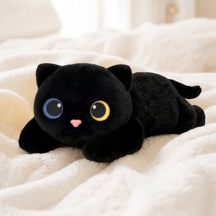 MeWaii® Black Cat Weighted Stuffed Animal with Microwavable Heating Pad