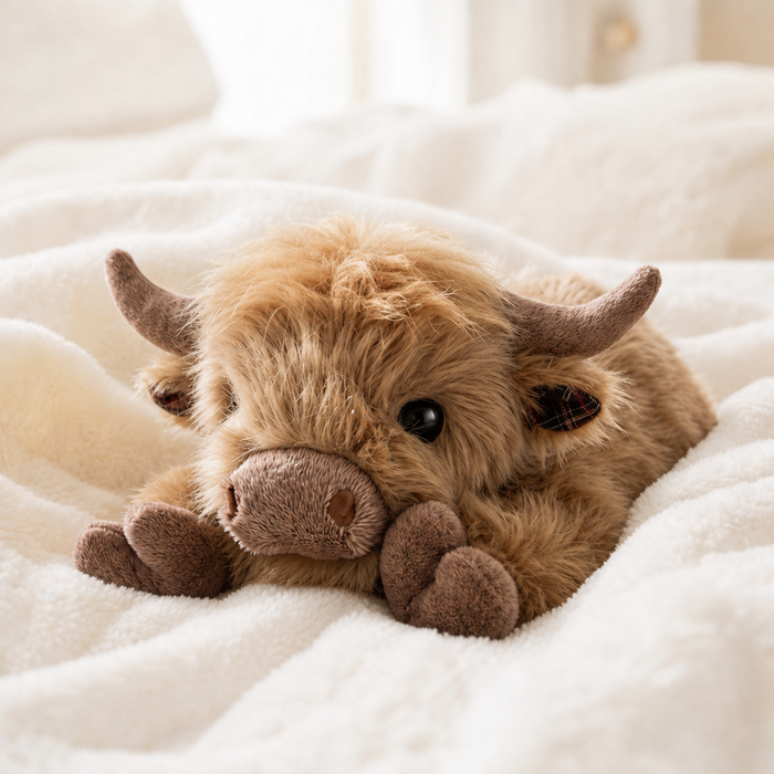 Highland Cow Weighted Stuffed Animal with Microwavable Heating Pad
