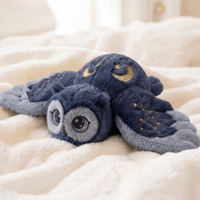 MeWaii® Blue Owl Weighted Stuffed Animal with Microwavable Heating Pad
