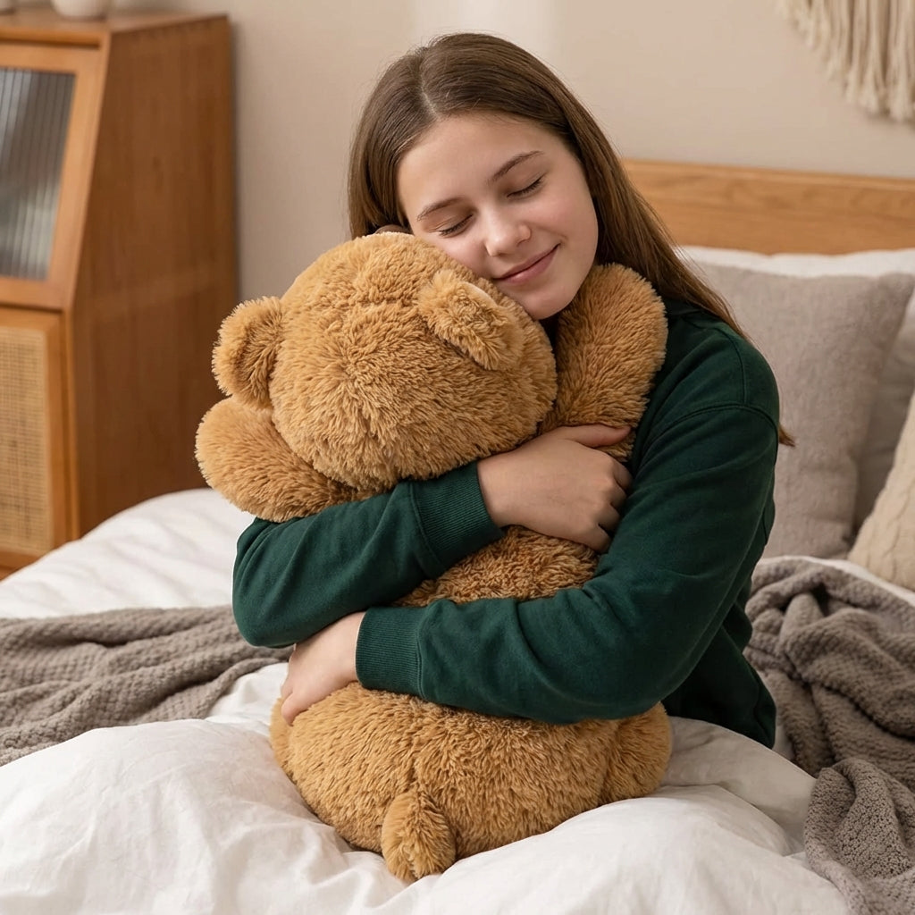 Mewaii® Brown Bear Weighted Stuffed Animal with Microwavable Heating Pad