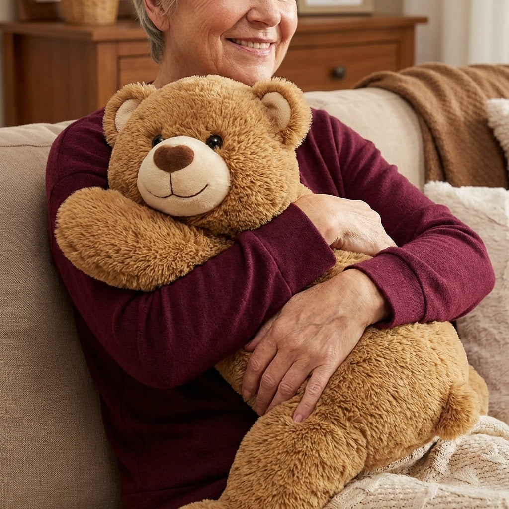 Mewaii® Brown Bear Weighted Stuffed Animal with Microwavable Heating Pad